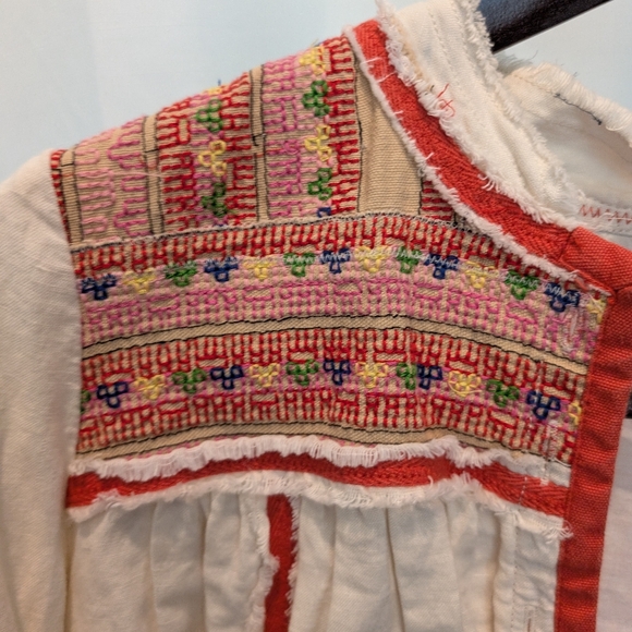 Free People Prairie Swing Boho Jacket Cotton Embroidered Pockets Sz XS - Picture 5 of 17